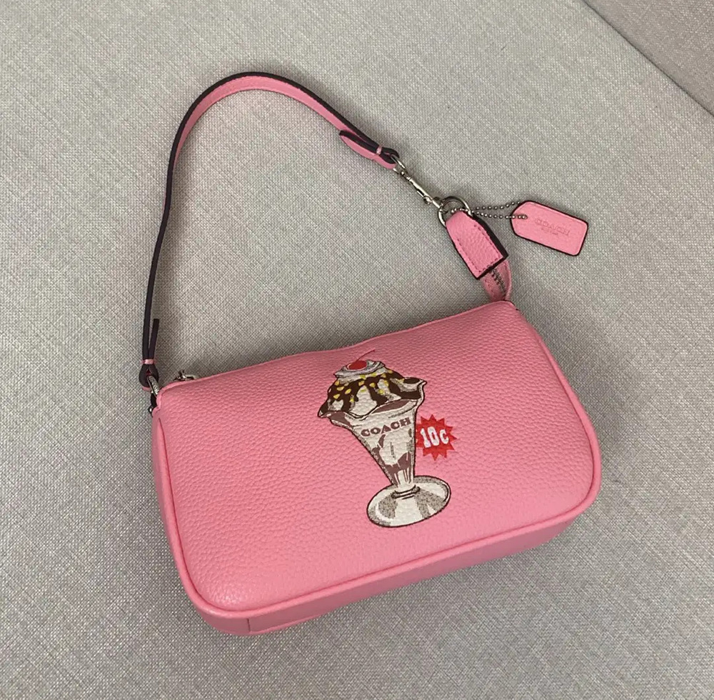 Coach Pink Ice Cream Print Armband Mahjong Bag